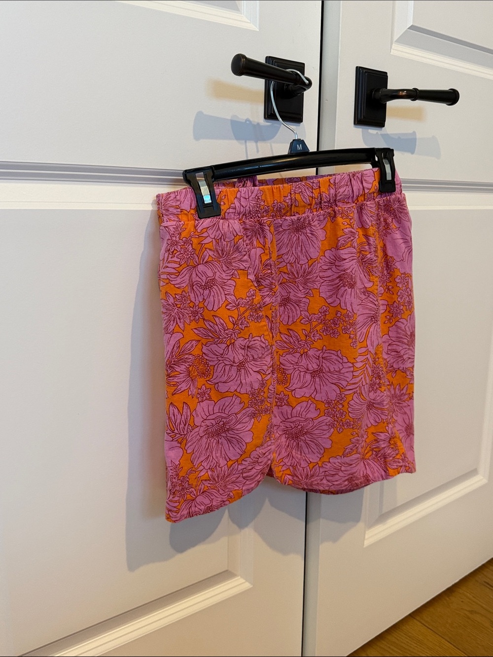 Pink Floral Orange Shorts